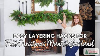 How to Layer Greenery for Lush Christmas GarlandsThe BEST Christmas Garland [upl. by Enaerb240]