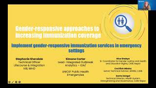 Implement genderresponsive immunization services in emergency settings [upl. by Orimar]