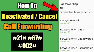 How To Deactivate Call Forwarding  Cancel Call Forwarding [upl. by Hbaruas456]