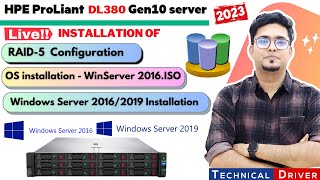 HP ProLiant DL380 Gen10 Server installation  RAID Configuration  Windows Server 2016 LIVE DEMO✅ [upl. by Aalst]