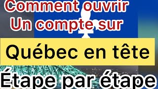 Comment s inscrire en Québec en tête et postuler en ligne [upl. by Relly]