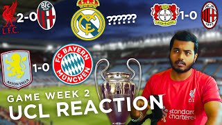 UCL GAMEWEEK 2 REACTION  KEY FIXTURES RESULTS POINTS TABLE [upl. by Adiv]