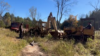 Moving an old backhoe with the old crawler ￼ [upl. by Rossner]