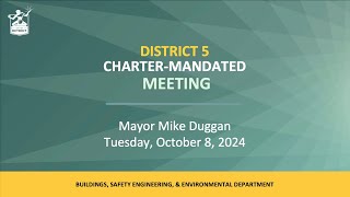 Mayor Duggans District 5 CharterMandated Meeting October 8 2024 [upl. by Lily520]