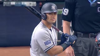 JASSON DOMINGUEZ HOMERS IN HIS FIRST MAJOR LEAGUE AT BAT AS A YANKEE 🔥🔥 ⚾ [upl. by Mattias]