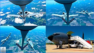 Flying with Iowa Air National Guard Inflight Refueling with A10s [upl. by Pompea]