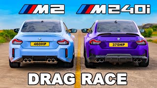 AWD BMW M240i v RWD BMW M2 DRAG RACE [upl. by Anaid]