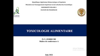 YZ Toxicologie alimentaire [upl. by Reisinger]