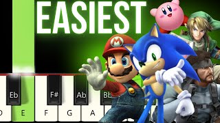 Super Smash Bros Brawl Main Theme  EASY Piano tutorial [upl. by Arodnahs]