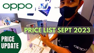 OPPO PHONES PRICE LIST UPDATE 2023  Reno 10 Series Oppo Find N2 Flip Oppo Reno 8 Oppo A78 A17k A17 [upl. by Dranyar]