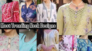 Popular and most trendy neckline designs for girls👩💕Latest ladies neck designs😍👀viralfashiontrends [upl. by Nnayllehs829]