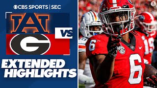 Auburn vs No 2 Georgia Extended Highlights  CBS Sports HQ [upl. by Enirtak]