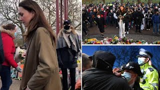 Sarah Everard Duchess of Cambridge visits Clapham Common before clashes at vigil gathering [upl. by Soble945]