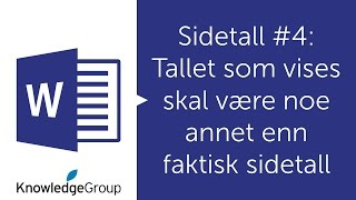 Sidetall 4  Tallet som vises skal være noe annet enn faktisk sidetall  Norsk Word [upl. by Nishi]