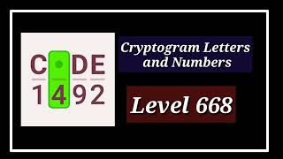 Cryptogram Level 668 Letters and Numbers [upl. by Ymmik]