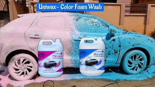 Blue and pink color car wash shampoo  uniwax blue and pink color car foam wash shampoo [upl. by Ennis]