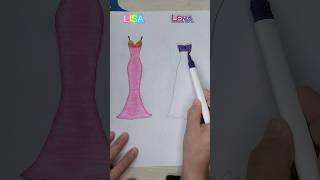 Lisa or Lena  dress drawing 🖌️ shorts drawing dress [upl. by Denten]