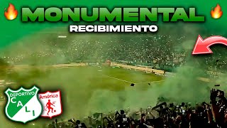 🔥🟢SALIDA HINCHADA del DEPORTIVO CALI vs América de Cali 00 Hoy desde la tribuna Estadio Palmaseca [upl. by Kcolttam]