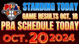 Pba Schedule Today October 202024  Pba Game Results and Game Standings as of Oct 182024 [upl. by Ecnarrat]