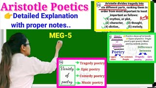 ✔️Aristotle poetics detailed explanation types of poetry defination meg5ingou  by SM [upl. by Goldman661]