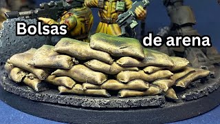 Como hacer bolsas de arena para tus miniaturas [upl. by Atinnod]