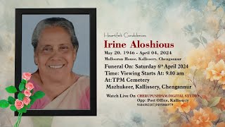 Irine Aloshious Mullooran House Kallissery Chengannur  Funeral Live [upl. by Nance]