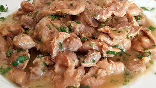 Mollejas de Pollo al Ajillo con Vino blancolacocinademariaycurro [upl. by Ecinaej]