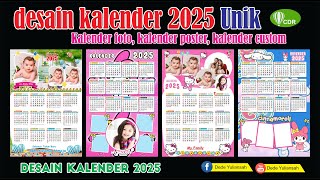 DESAIN KALENDER TAHUN 2025 UNIK CORELDRAW [upl. by Lednyc997]