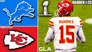 Lions vs Chiefs  Super Bowl Simulation  Madden 25 Gameplay [upl. by Moreland]