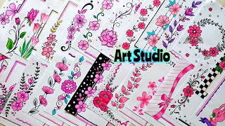 100 PINK BORDER DESIGNS💗💗PROJECT WORK DESIGNSA4 SHEETFILEFRONT PAGE DESIGNS FOR SCHOOL PROJECT [upl. by Frederique677]