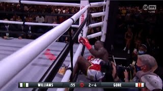 😳😲😯 Deron Williams Knocks Frank Gore through the ropes [upl. by Kcinimod953]