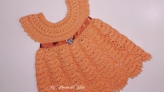 Vestido bebe a crochet ganchillo rapido y muy facil tutorial paso a paso [upl. by Celie]