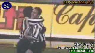 Filippo Inzaghi  156 goals in Serie A part 24 4583 Juventus 19982001 [upl. by Radloff]