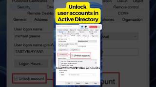 Unlock User Accounts in Active Directory [upl. by Duwe]