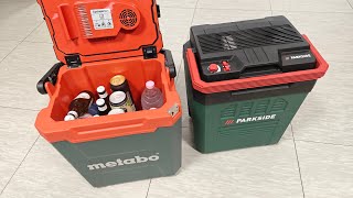 Parkside Electric Cooling Box PKB 20Li A1 vs Metabo KB 18 BL  Parkside AkkuKühlbox [upl. by Nonnahs]