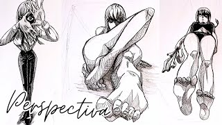 Aplicando Perspectiva em 3 Poses Diferente da Personagem [upl. by Ala989]