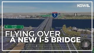 New models give aerial view of Interstate Bridge replacement concepts [upl. by Hesther]