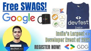 Google DevFest India 2021  Google FREE SWAGS amp Tshirt  Google Developer Group  Developer Event [upl. by Harim]