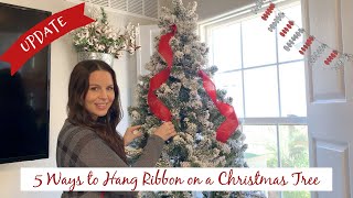 How to Hang Ribbon on a Christmas Tree 5 Ways to Hang Ribbon on Christmas Tree [upl. by Latsyrc]