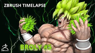 ZBrush Timelapse Broly 5  Rostro y textura de la piel [upl. by Lilli429]