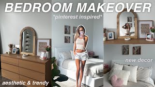 AESTHETIC BEDROOM MAKEOVER 🎀 pinterest inspired [upl. by Melvena]