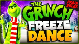 The Grinch Freeze Dance Yoga  Christmas Brain Break  Winter Just Dance  GoNoodle Inspired [upl. by Basilius]