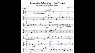 Cannonball Adderley  Au Privave Transcription transcription bebop jazz [upl. by Ahsimek]