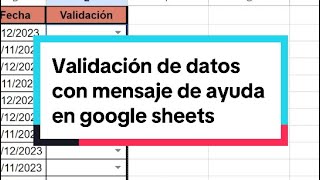 Controla tus Datos en Google Sheets Validación de Entrada y Mensajes de Error 🚫 [upl. by Eiruam]