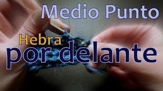 Cómo tejer mediopunto hebra por delante yarn ahead single stitch  tejido para zurdos [upl. by Adnohsad]