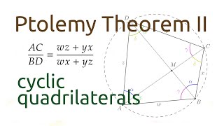 Ptolemys SECOND cyclic quadrilateral theorem [upl. by Hasty]