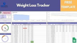 Free Weight Loss Tracker  Google Sheets Template  Easy to use [upl. by Ariella911]