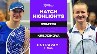 Iga Swiatek vs Barbora Krejcikova  2022 Ostrava Final  WTA Match Highlights [upl. by Knowlton]