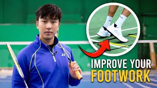 3 Minute FASTER FOOTWORK Home Workout badminton [upl. by Norvell]