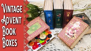 Vintage Advent book Boxes Printable Tutorial [upl. by Neelahs]